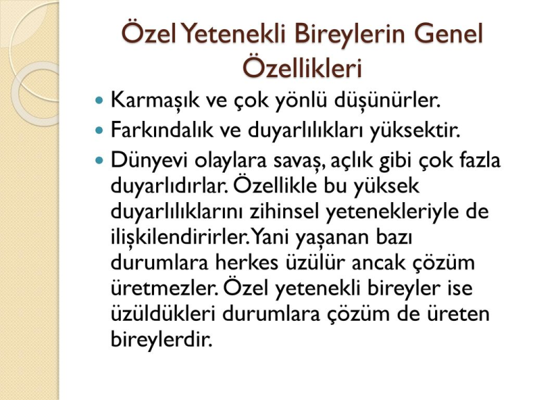 Özel Yetenekli Bireyler İçin Eğitim Yöntemleri Kursu