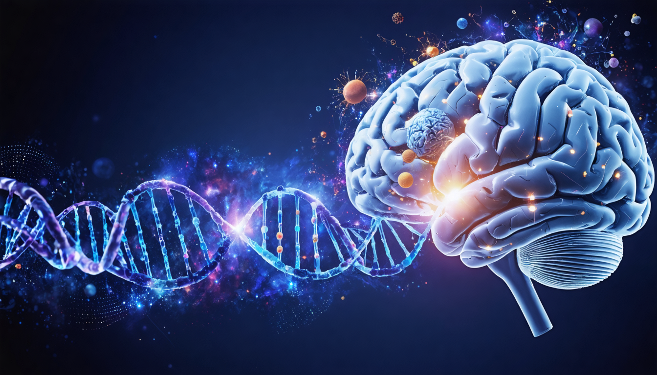 An artistic representation of various scientific theories, showcasing elements from physics, biology, and psychology in a conceptual style.