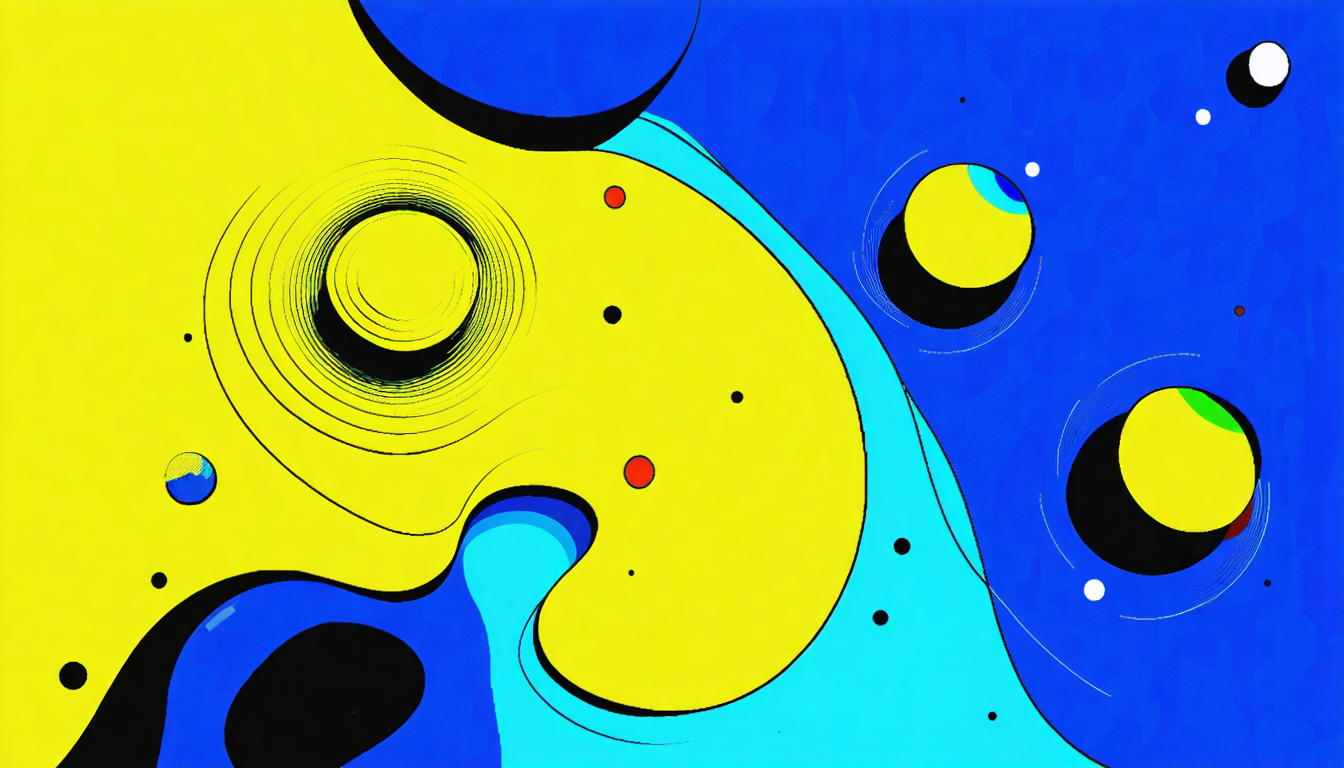 Abstract representation of various theories in a colorful and vibrant artistic style.