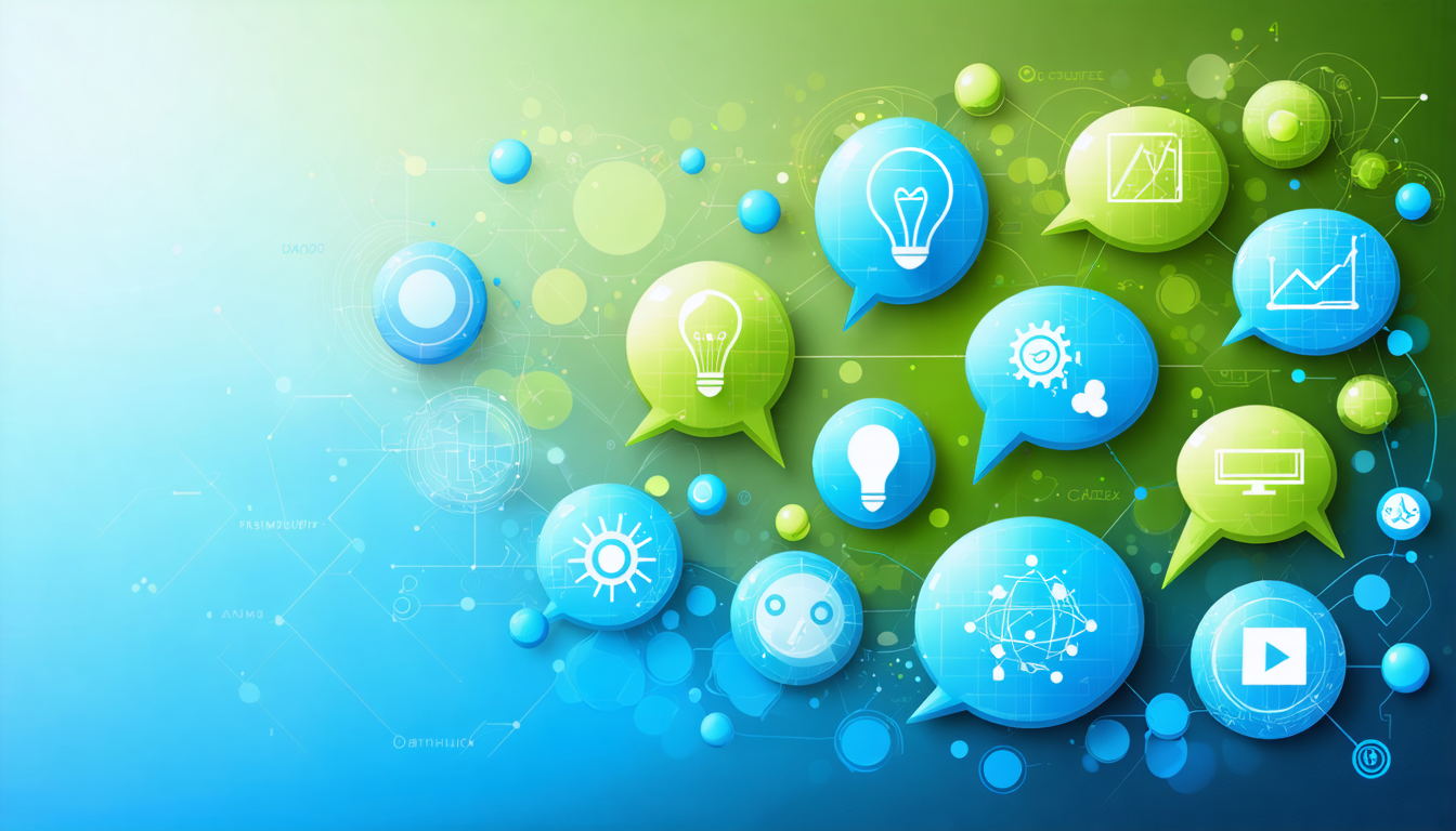 Abstract representation of interconnected theories with vibrant colors and thought bubbles.
