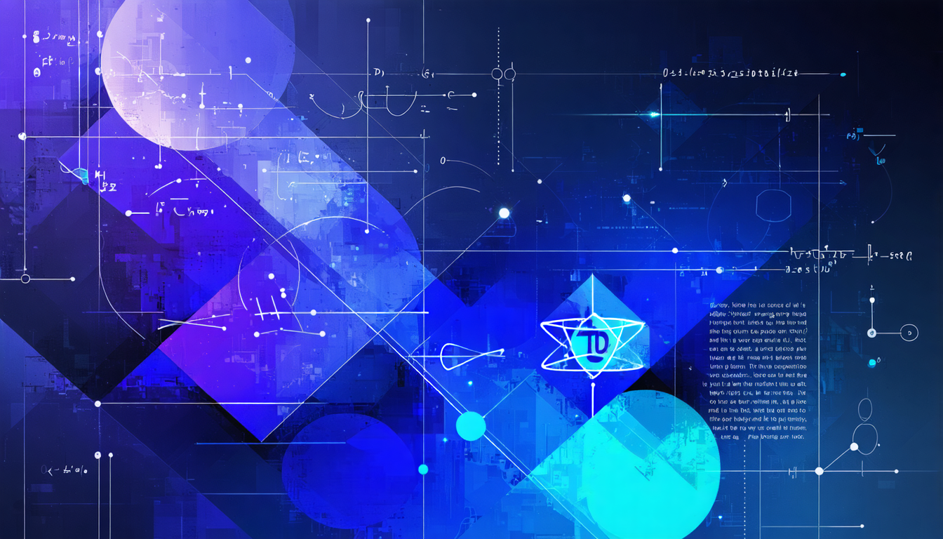 A modern, abstract representation showcasing theoretical concepts in physics, mathematics, and philosophy.